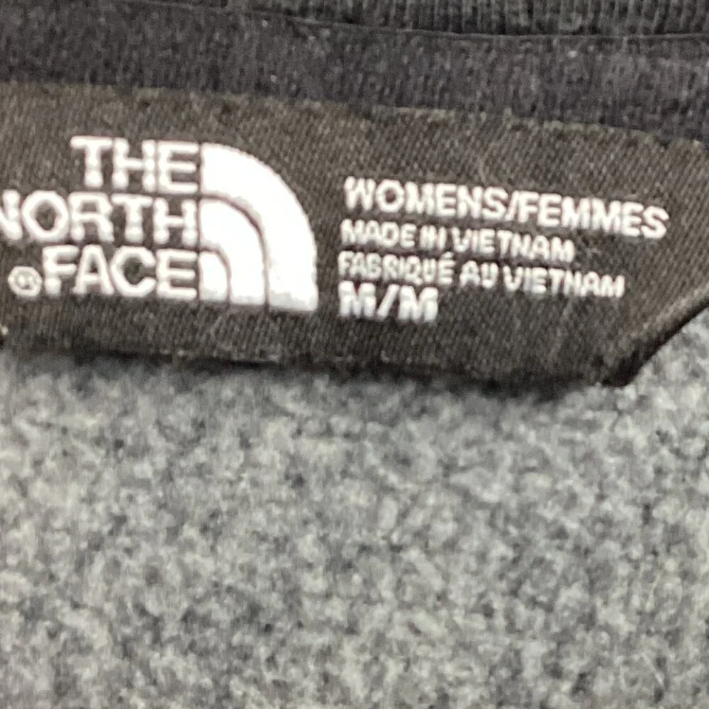 The North Face Jacket Black Gray Fleece Ribbed Sleeves M